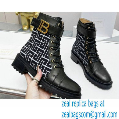 Balmain Bicolor jacquard Ranger Romy ankle boots 01 2022