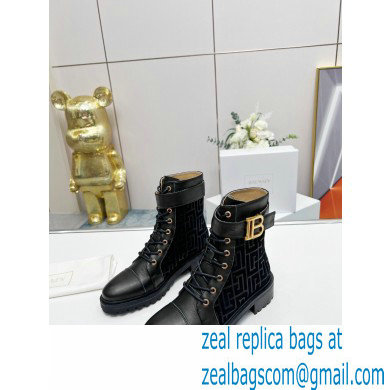 Balmain Bicolor jacquard Ranger Romy ankle boots 06 2022 - Click Image to Close