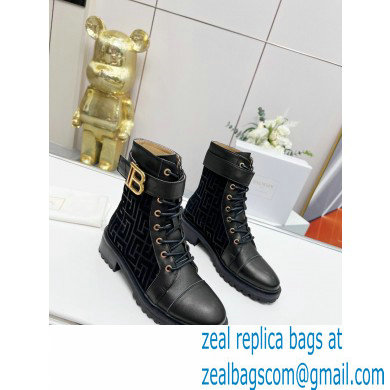 Balmain Bicolor jacquard Ranger Romy ankle boots 06 2022