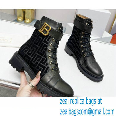Balmain Bicolor jacquard Ranger Romy ankle boots 06 2022 - Click Image to Close