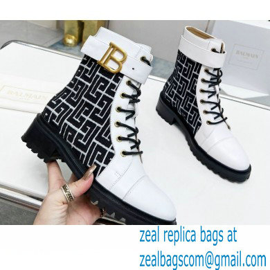 Balmain Bicolor jacquard Ranger Romy ankle boots 09 2022 - Click Image to Close