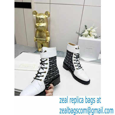 Balmain Bicolor jacquard Ranger Romy ankle boots 09 2022 - Click Image to Close