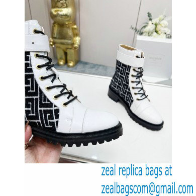 Balmain Bicolor jacquard Ranger Romy ankle boots 09 2022 - Click Image to Close