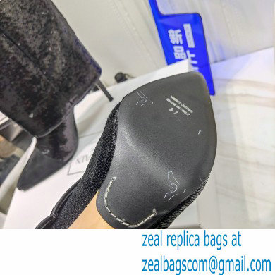 Balmain Heel 10.5cm Bicolor Sleeve Sequins Glitter boots Black 2022 - Click Image to Close