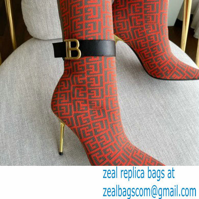 Balmain Heel 9.5cm Bicolor knit Raven thigh-high boots with monogram strap 04 2022 - Click Image to Close