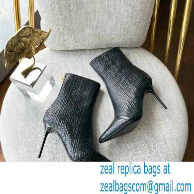 Balmain Heel 9.5cm QUILTED SKYE ankle boots Black with Balmain monogram 2022