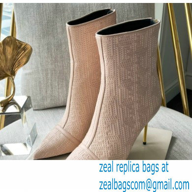 Balmain Heel 9.5cm QUILTED SKYE ankle boots Nude with Balmain monogram 2022