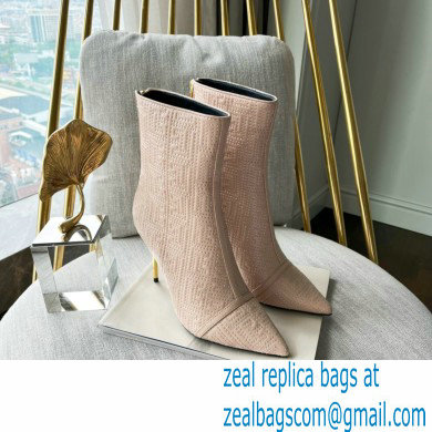 Balmain Heel 9.5cm QUILTED SKYE ankle boots Nude with Balmain monogram 2022 - Click Image to Close