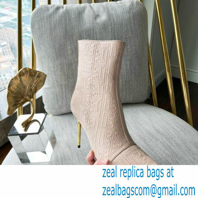Balmain Heel 9.5cm QUILTED SKYE ankle boots Nude with Balmain monogram 2022 - Click Image to Close