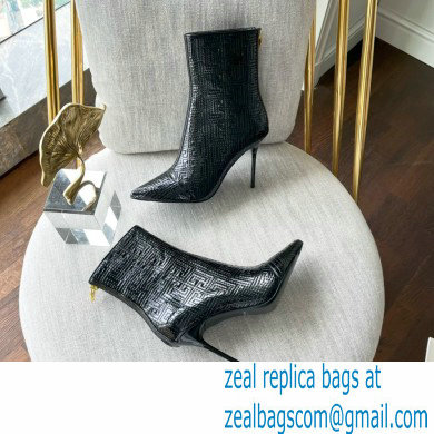 Balmain Heel 9.5cm QUILTED SKYE ankle boots Patent Black with Balmain monogram 2022 - Click Image to Close
