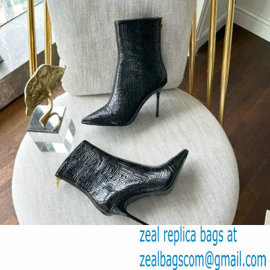 Balmain Heel 9.5cm QUILTED SKYE ankle boots Patent Black with Balmain monogram 2022