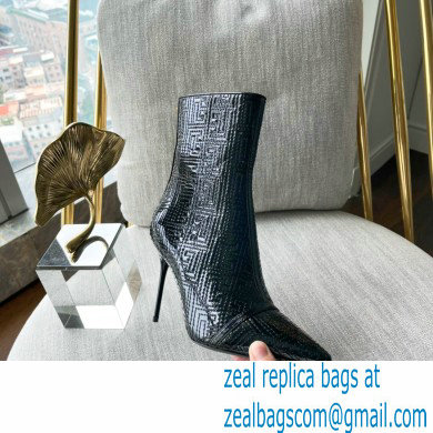 Balmain Heel 9.5cm QUILTED SKYE ankle boots Patent Black with Balmain monogram 2022