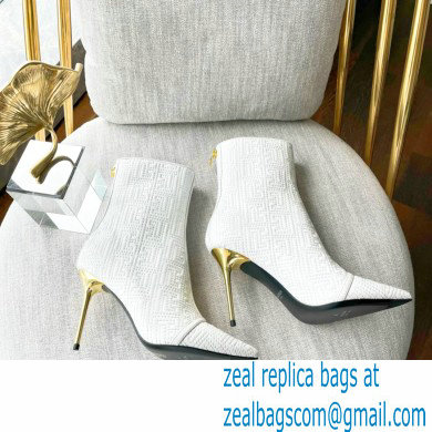 Balmain Heel 9.5cm QUILTED SKYE ankle boots White with Balmain monogram 2022 - Click Image to Close