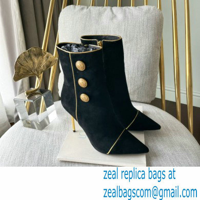 Balmain Heel 9.5cm Roni ankle boots Suede Black 2022