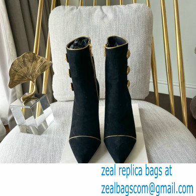 Balmain Heel 9.5cm Roni ankle boots Suede Black 2022 - Click Image to Close