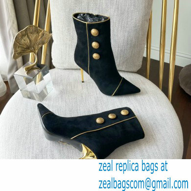 Balmain Heel 9.5cm Roni ankle boots Suede Black 2022