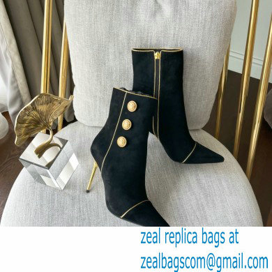 Balmain Heel 9.5cm Roni ankle boots Suede Black 2022 - Click Image to Close