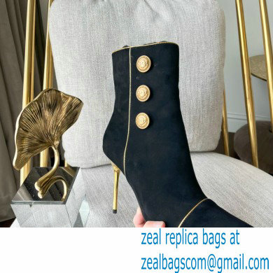 Balmain Heel 9.5cm Roni ankle boots Suede Black 2022 - Click Image to Close