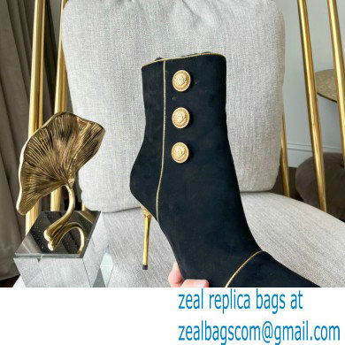 Balmain Heel 9.5cm Roni ankle boots Suede Black 2022