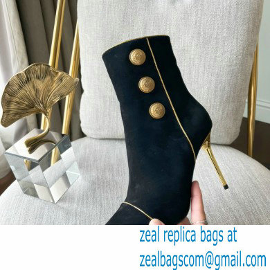 Balmain Heel 9.5cm Roni ankle boots Suede Black 2022