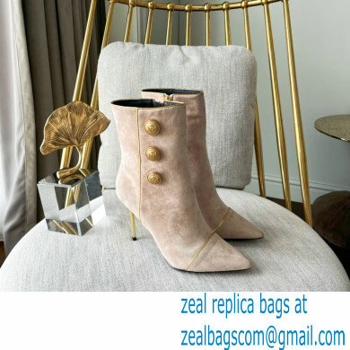 Balmain Heel 9.5cm Roni ankle boots Suede Nude 2022