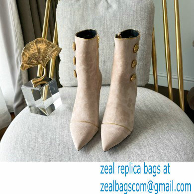 Balmain Heel 9.5cm Roni ankle boots Suede Nude 2022