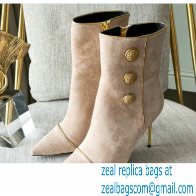 Balmain Heel 9.5cm Roni ankle boots Suede Nude 2022