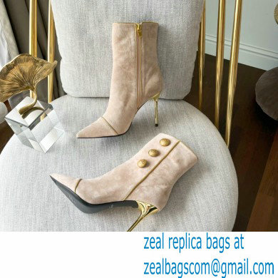 Balmain Heel 9.5cm Roni ankle boots Suede Nude 2022