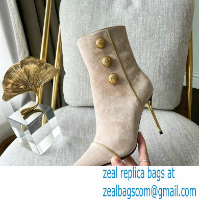 Balmain Heel 9.5cm Roni ankle boots Suede Nude 2022