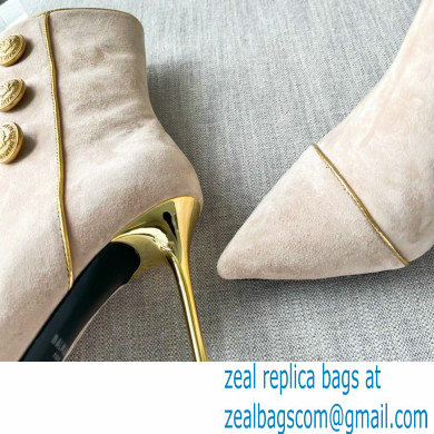 Balmain Heel 9.5cm Roni ankle boots Suede Nude 2022