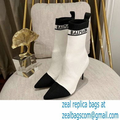 Balmain Heel 9.5cm Skye stretch knit ankle boots 01 2022