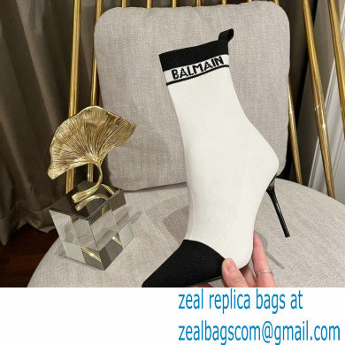 Balmain Heel 9.5cm Skye stretch knit ankle boots 01 2022