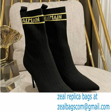 Balmain Heel 9.5cm Skye stretch knit ankle boots 02 2022