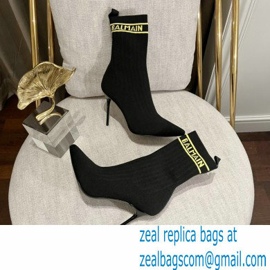 Balmain Heel 9.5cm Skye stretch knit ankle boots 02 2022 - Click Image to Close