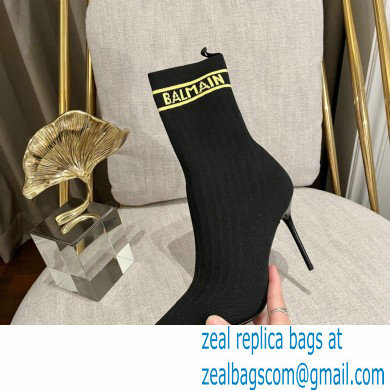 Balmain Heel 9.5cm Skye stretch knit ankle boots 02 2022 - Click Image to Close