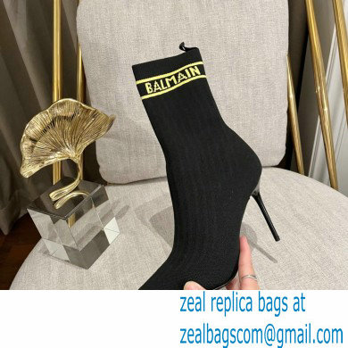 Balmain Heel 9.5cm Skye stretch knit ankle boots 02 2022