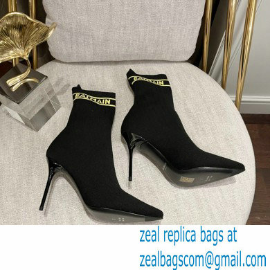 Balmain Heel 9.5cm Skye stretch knit ankle boots 02 2022