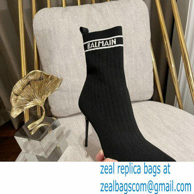 Balmain Heel 9.5cm Skye stretch knit ankle boots 03 2022