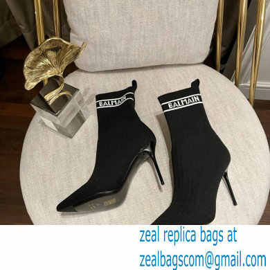 Balmain Heel 9.5cm Skye stretch knit ankle boots 03 2022 - Click Image to Close