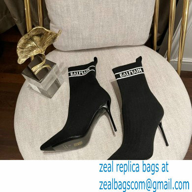 Balmain Heel 9.5cm Skye stretch knit ankle boots 03 2022