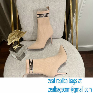 Balmain Heel 9.5cm Skye stretch knit ankle boots 07 2022 - Click Image to Close
