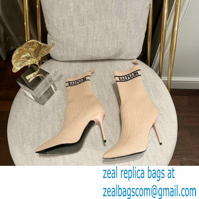 Balmain Heel 9.5cm Skye stretch knit ankle boots 07 2022 - Click Image to Close