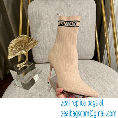 Balmain Heel 9.5cm Skye stretch knit ankle boots 07 2022
