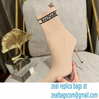 Balmain Heel 9.5cm Skye stretch knit ankle boots 07 2022