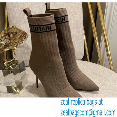 Balmain Heel 9.5cm Skye stretch knit ankle boots 08 2022 - Click Image to Close