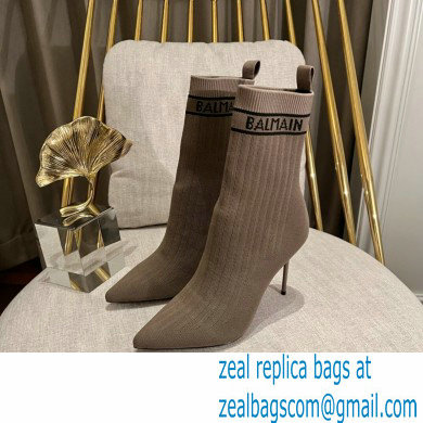 Balmain Heel 9.5cm Skye stretch knit ankle boots 08 2022 - Click Image to Close