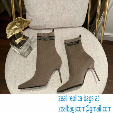Balmain Heel 9.5cm Skye stretch knit ankle boots 08 2022 - Click Image to Close