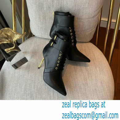 Balmain Heel 9.5cm Uria ankle boots Leather Black 2022 - Click Image to Close