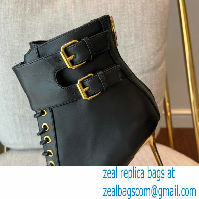 Balmain Heel 9.5cm Uria ankle boots Leather Black 2022