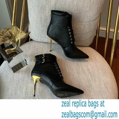 Balmain Heel 9.5cm Uria ankle boots Leather Black 2022 - Click Image to Close